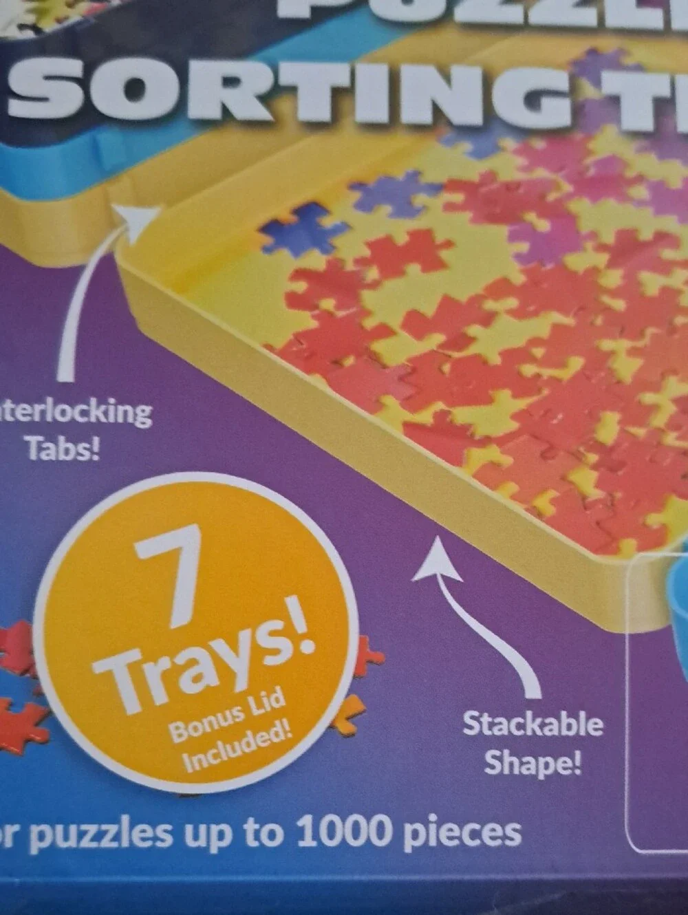 Buffalo Games Puzzle Sorting Trays - Red, Blue, Yellow, Black
